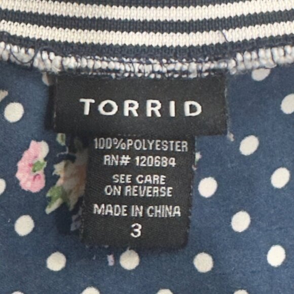 Torrid Womens Sleeveless Polka Dot & Floral Tank Top Size 3 - Picture 2 of 10